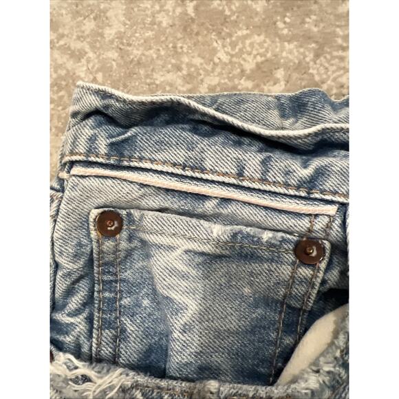 MOUSSY VINTAGE Howa Cut Off Shorts Distressed Faded Button Fly Selvedge Size 26 - Picture 6 of 10